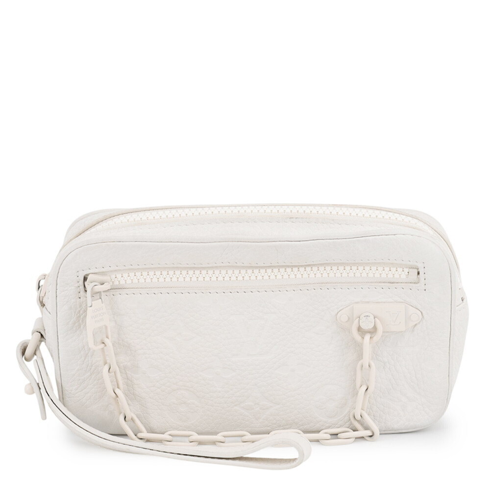 Louis Vuitton Monogram Empreinte Pochette Volga M53551 Second Bag, White, 201...